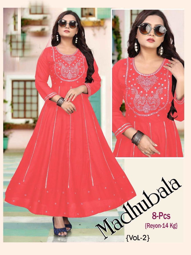 Beauty Queen Madhubala 2New Latest Ethnic Wear Long Anarkali Kurti Collection